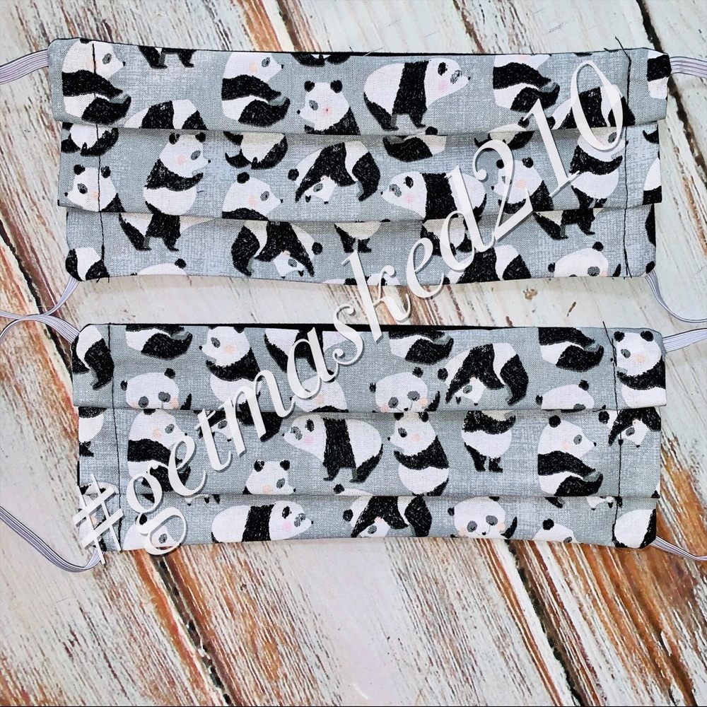 3/$25 Handmade Face Mask Playful Panda